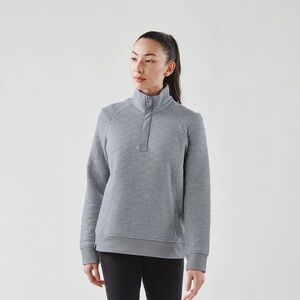 Women’s StormTech 3/4 Zip Quilted Pullover Sweater in Light Grey Size Medium